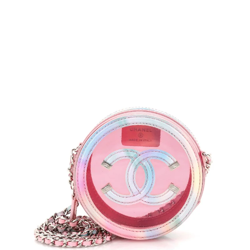 Seasonal Sale Bags Filigree Round Clutch with Chain PVC with Lambskin Mini