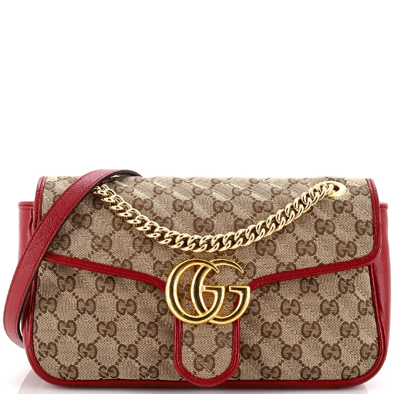 Luxury Bags On Sale GG Marmont Flap Bag Diagonal Quilted GG Canvas Small