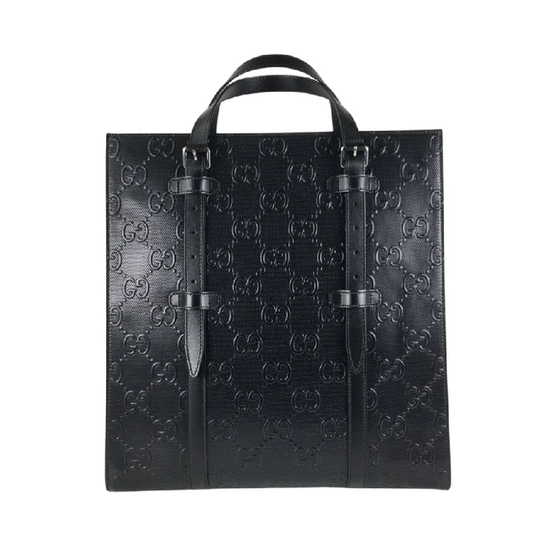 Minimalist Leather Bag For Modern Aesthetics Gucci GG Embossed Vertical Tote Bag