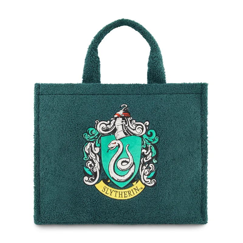 Senior Travelers Harry Potter Slytherin Crest Sherpa Travel Tote with Trolley Strap