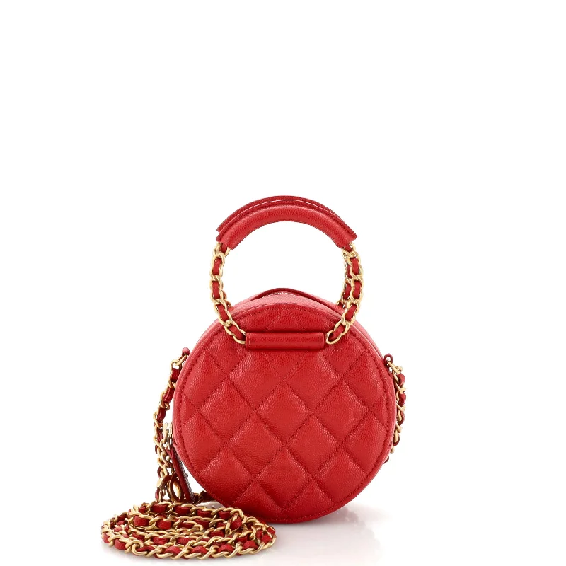 Bags For Personalized Gifts In The Loop Round Clutch with Chain Quilted Caviar Mini Bags For Personalized Gifts In The Loop Round Clutch with Chain Quilted Caviar Mini