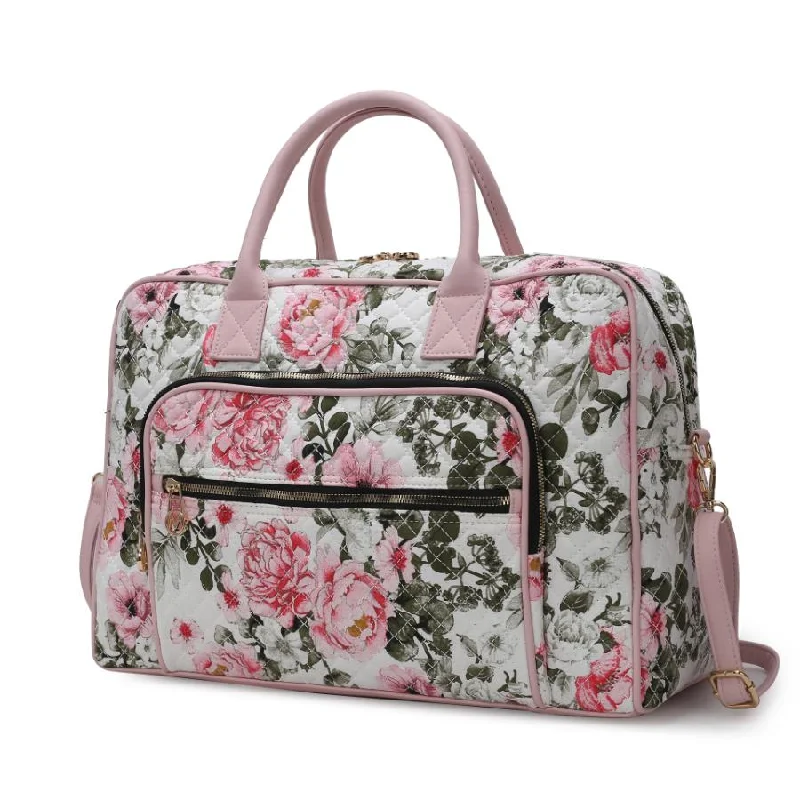Stylish Bags For Fashion Bloggers Jayla Quilted Cotton Botanical Pattern Women’s Duffle Bag Stylish Bags For Fashion Bloggers Jayla Quilted Cotton Botanical Pattern Women’s Duffle Bag