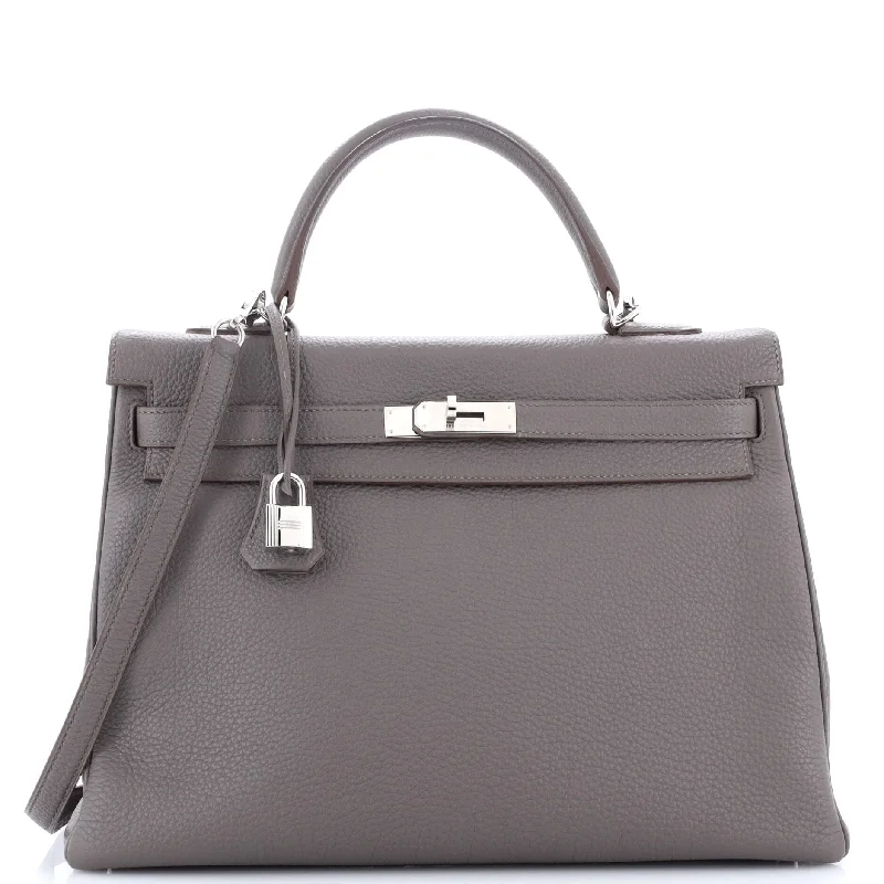 Durable And Fashionable Bags For Daily Use Kelly Handbag Grey Clemence with Palladium Hardware 35 Durable And Fashionable Bags For Daily Use Kelly Handbag Grey Clemence with Palladium Hardware 35
