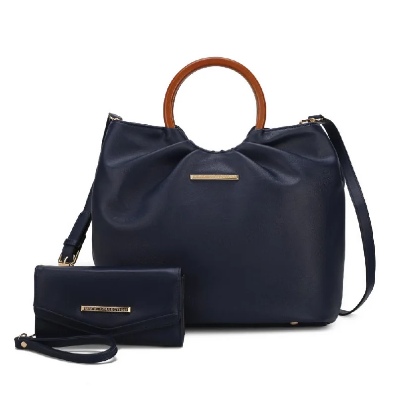 Affordable Bags For Budget Shoppers Leilani Vegan Leather Tote Handbag with Wallet Affordable Bags For Budget Shoppers Leilani Vegan Leather Tote Handbag with Wallet