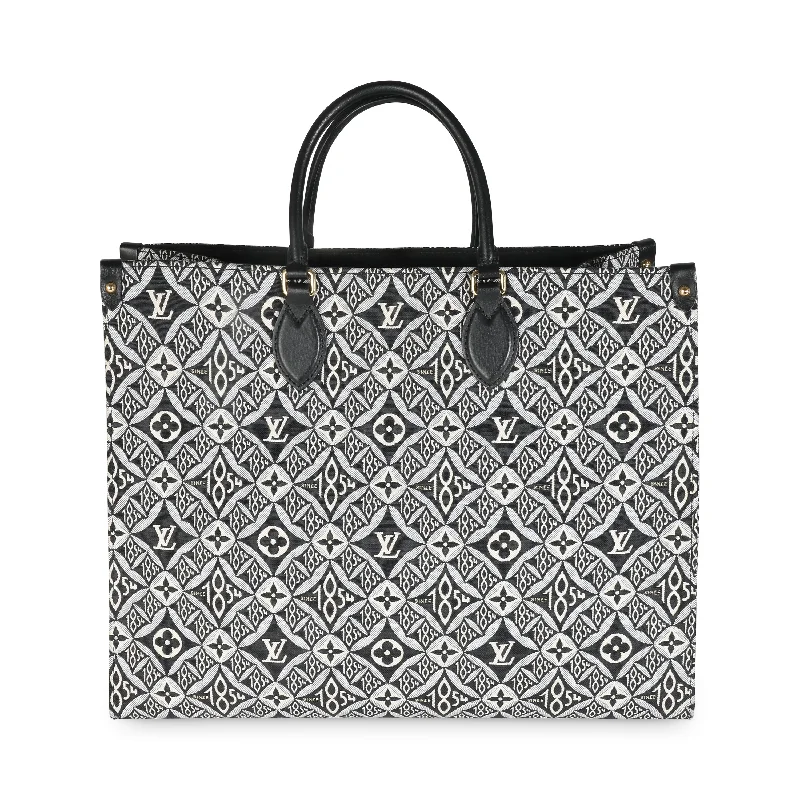 Luxury Seekers Louis Vuitton Grey Jacquard Since 1854 Onthego GM