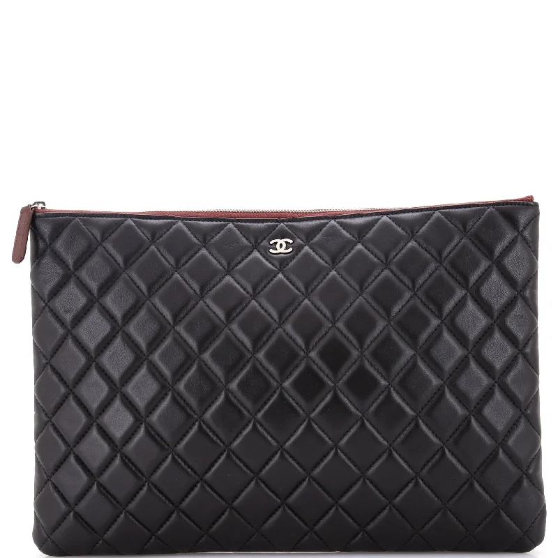 Minimalist Leather Bag For Modern Aesthetics O Case Clutch Quilted Lambskin Large