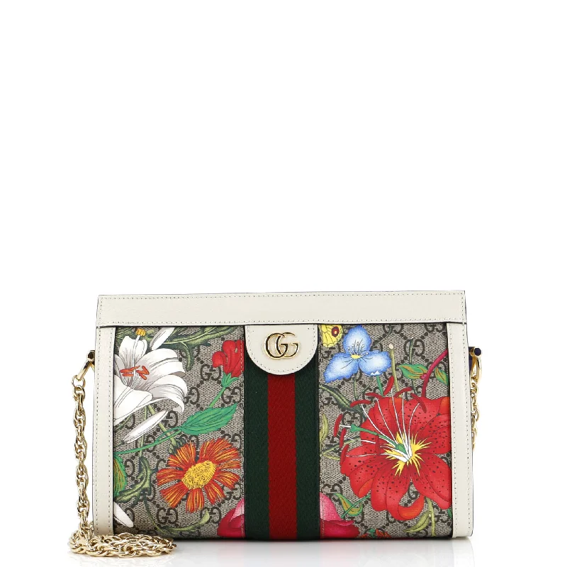 Sleek And Seasonal Sale Bags Ophidia Chain Shoulder Bag Flora GG Coated Canvas Small Sleek And Seasonal Sale Bags Ophidia Chain Shoulder Bag Flora GG Coated Canvas Small