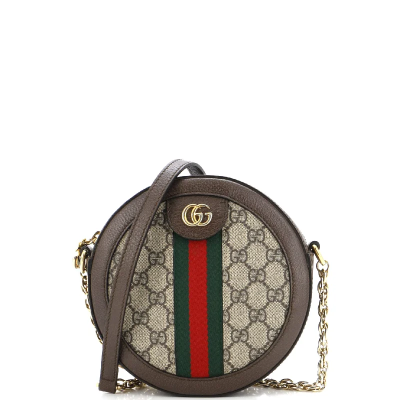 Bags For Personalized Gifts Ophidia Round Shoulder Bag GG Coated Canvas Mini