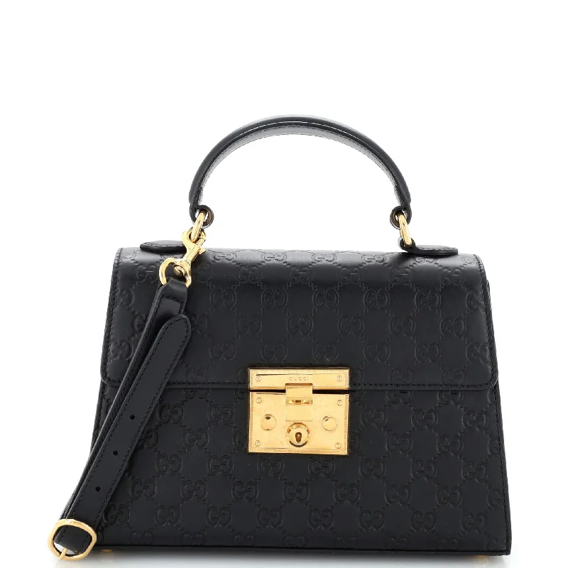 Trendy Bags For Sales Padlock Top Handle Bag Guccissima Leather Small