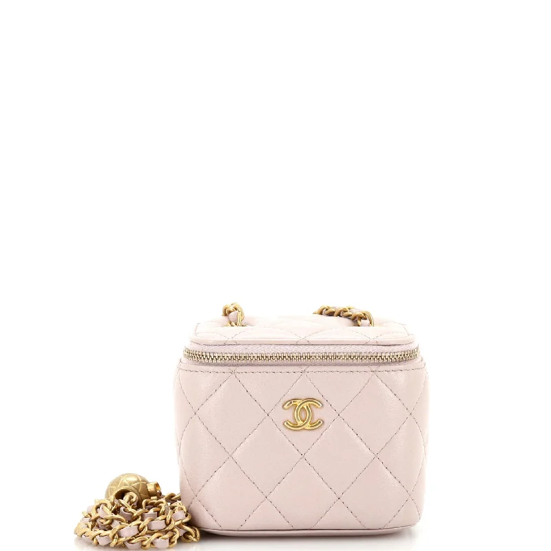 Everyday Bags For Work, School, Or Errands Pearl Crush Vanity Case with Chain Quilted Lambskin Mini Everyday Bags For Work, School, Or Errands Pearl Crush Vanity Case with Chain Quilted Lambskin Mini