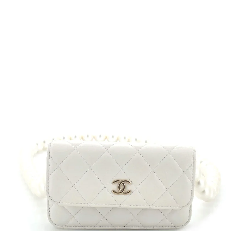 Trendy Festival Bags With Limited-Time Offers Pearl Strap Clutch with Chain Quilted Calfskin Trendy Festival Bags With Limited-Time Offers Pearl Strap Clutch with Chain Quilted Calfskin