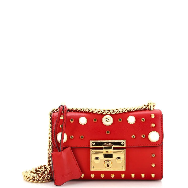 Luxury Bags With Premium Materials And Craftsmanship Pearly Padlock Shoulder Bag Studded Leather Small Luxury Bags With Premium Materials And Craftsmanship Pearly Padlock Shoulder Bag Studded Leather Small