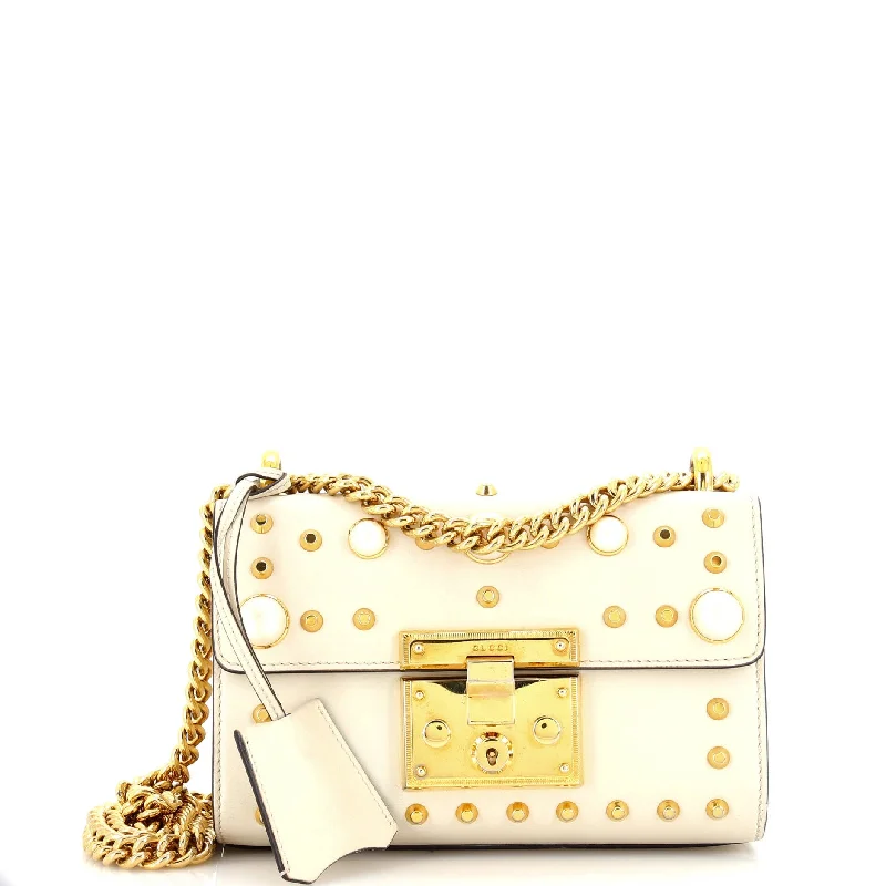 Seasonal Clearance Bags For Summer Pearly Padlock Shoulder Bag Studded Leather Small