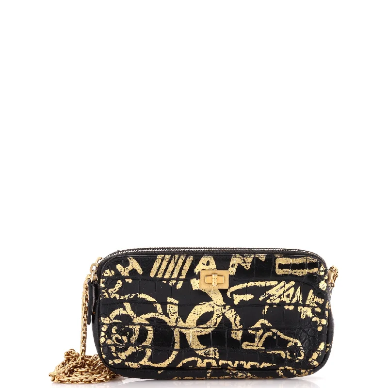 Trendy Bags For Teenage Girls Reissue Zip Clutch with Chain Graffiti Crocodile Embossed Calfskin Trendy Bags For Teenage Girls Reissue Zip Clutch with Chain Graffiti Crocodile Embossed Calfskin