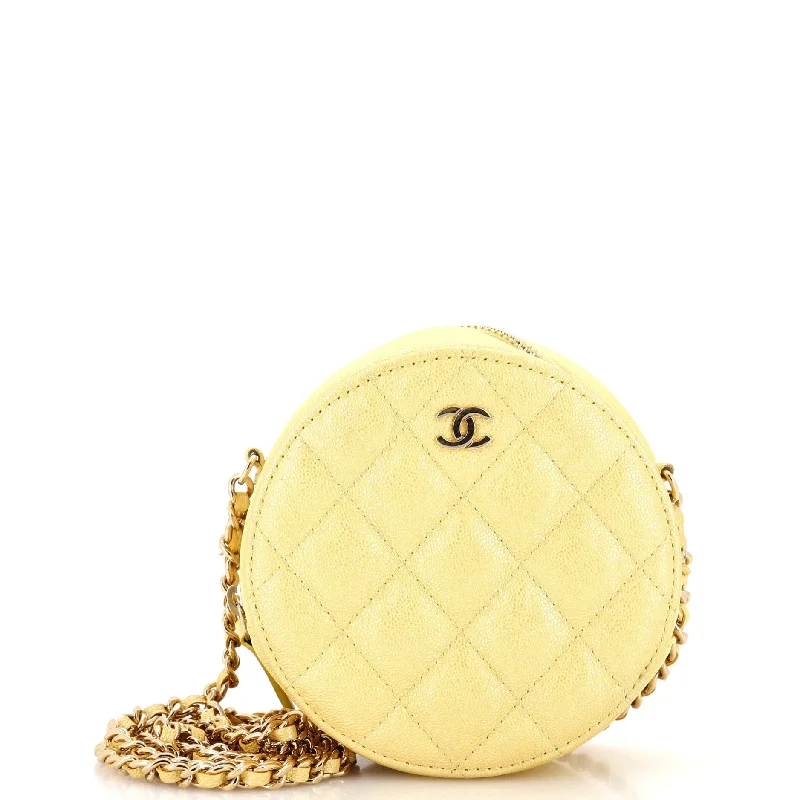Trendy Bags For Women And Men In 2025 Round Clutch with Chain Quilted Iridescent Caviar Mini Trendy Bags For Women And Men In 2025 Round Clutch with Chain Quilted Iridescent Caviar Mini