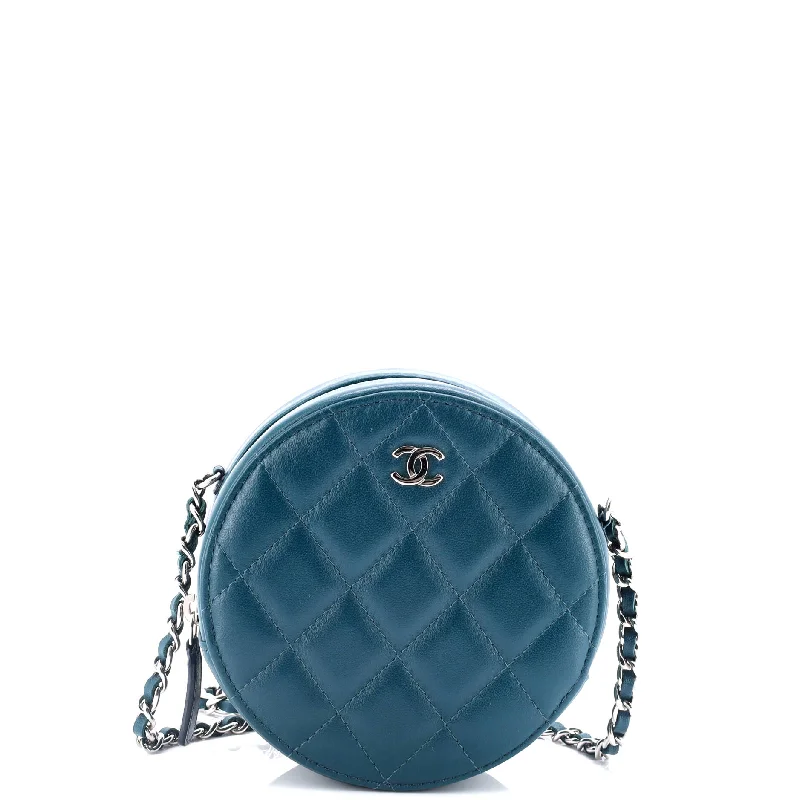Vibrant Bags With Discounts Round Clutch with Chain Quilted Lambskin Mini