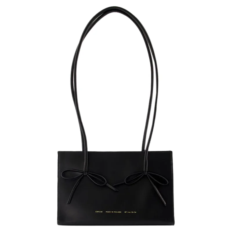 Designer Bags For Luxury Collectors With Offers Shopper Bag With Bows - Chylak - Leather - Black Designer Bags For Luxury Collectors With Offers Shopper Bag With Bows - Chylak - Leather - Black