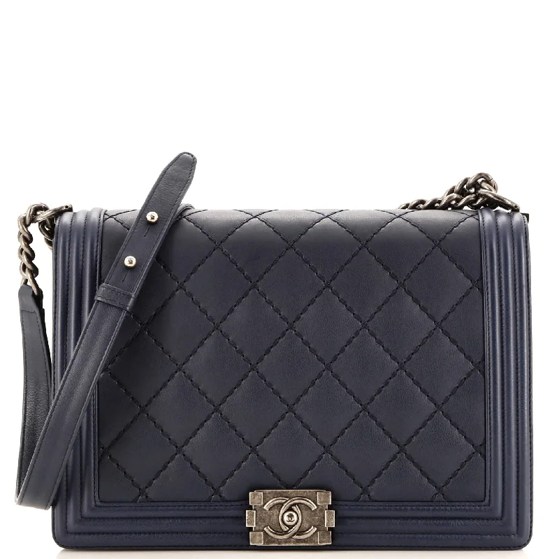 Cozy Handbags With Clearance Prices Stitch Boy Flap Bag Quilted Calfskin Large