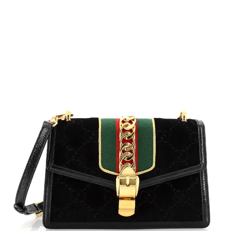 Spacious And Discounted Bags Sylvie Shoulder Bag GG Velvet Small