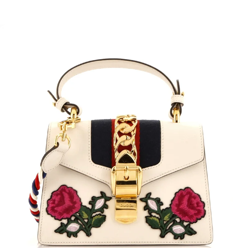 Elegant Bags For Formal Events And Luxury Occasions Sylvie Top Handle Bag Embroidered Leather Mini Elegant Bags For Formal Events And Luxury Occasions Sylvie Top Handle Bag Embroidered Leather Mini