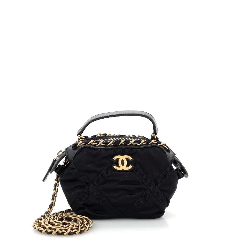 Black Friday Deals On Stylish Handbags Top Handle Clutch with Chain Nylon with Grosgrain Mini