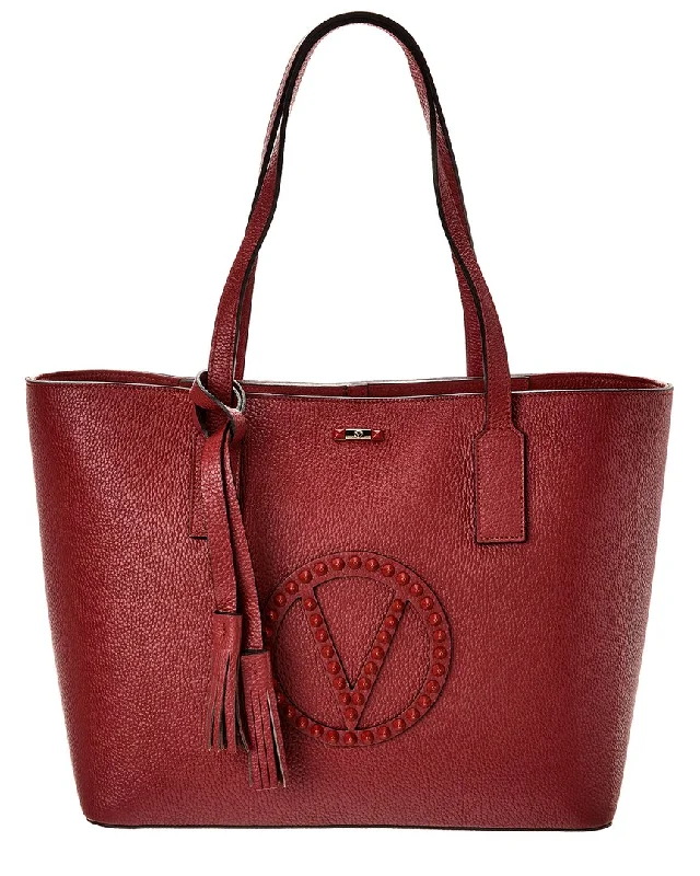 Designer Bags For Luxury Collectors Valentino by Mario Valentino Soho Rock Leather Tote Designer Bags For Luxury Collectors Valentino by Mario Valentino Soho Rock Leather Tote