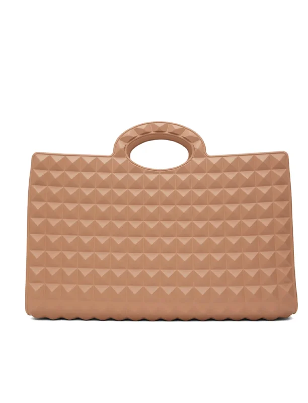 Designer Bags For Luxury Collectors Valentino Garavani Le Troisieme Studded Pattern Rubber Tote Bag Designer Bags For Luxury Collectors Valentino Garavani Le Troisieme Studded Pattern Rubber Tote Bag