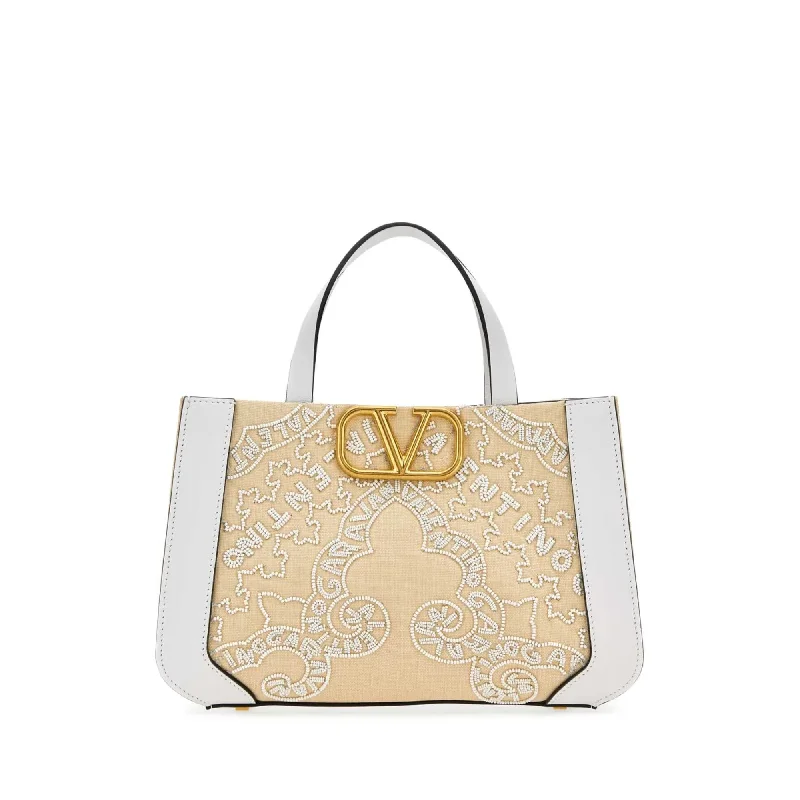 Vintage-Inspired Valentino Garavani V'logo Signature Top Handle Tote Bag