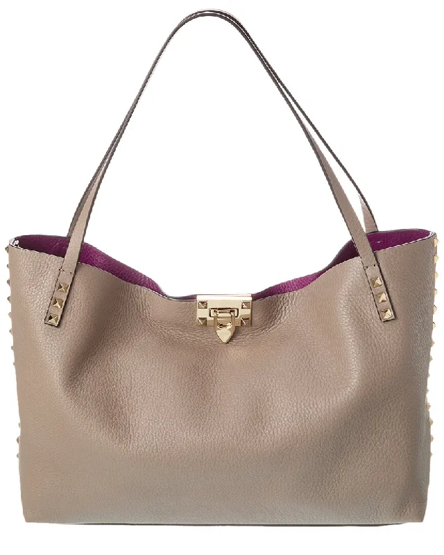 Flash Sale On Premium Bags Valentino Rockstud Alcove Medium Grainy Leather Tote