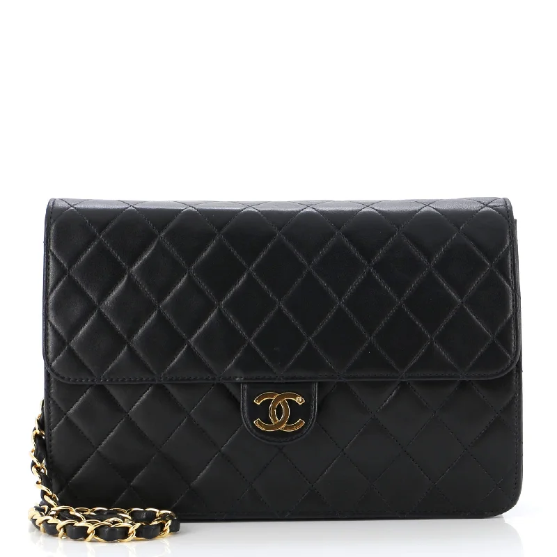 Office Professionals Vintage Clutch with Chain Quilted Leather Medium