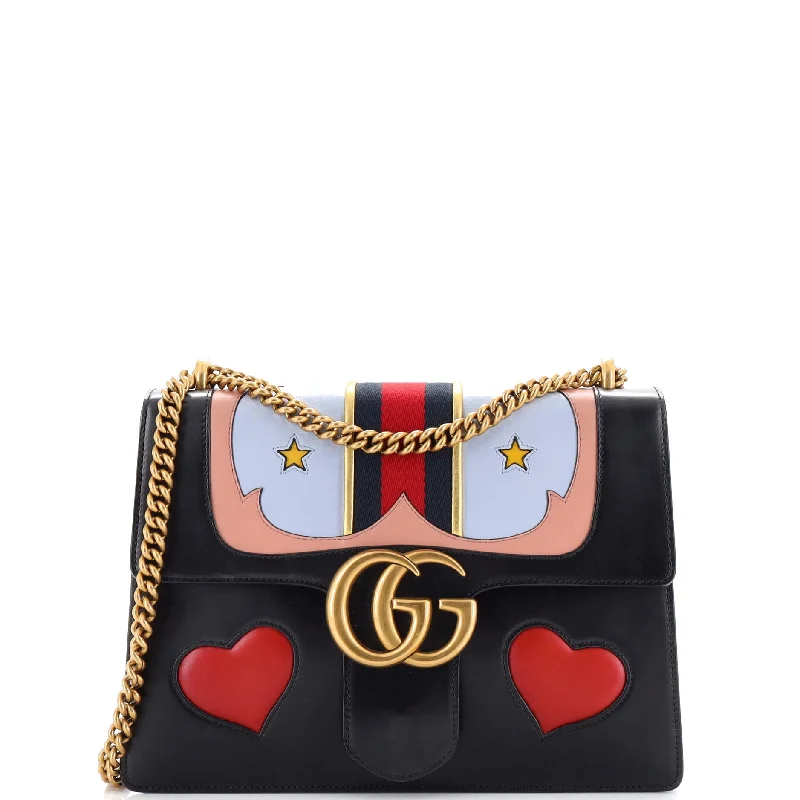 Seasonal Sale Bags Web Heart GG Marmont Chain Shoulder Bag Leather Medium