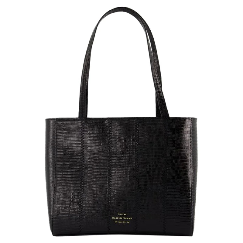 Trendy Bags For Teenage Girls Wide Shopper Bag - Chylak - Leather - Black