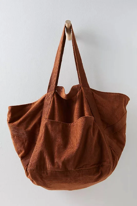 Cyber Monday Discounts On Bags Women's Mega Cord Tote Bag In Brown