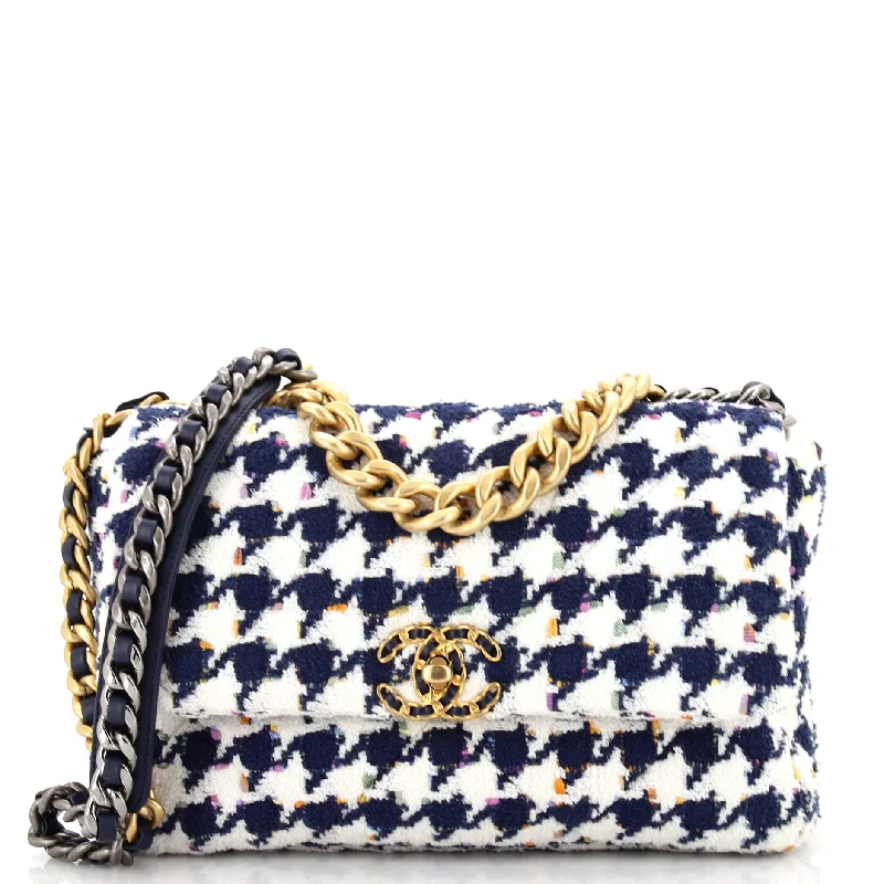 Bag Deals 19 Flap Bag Quilted Multicolor Tweed Large