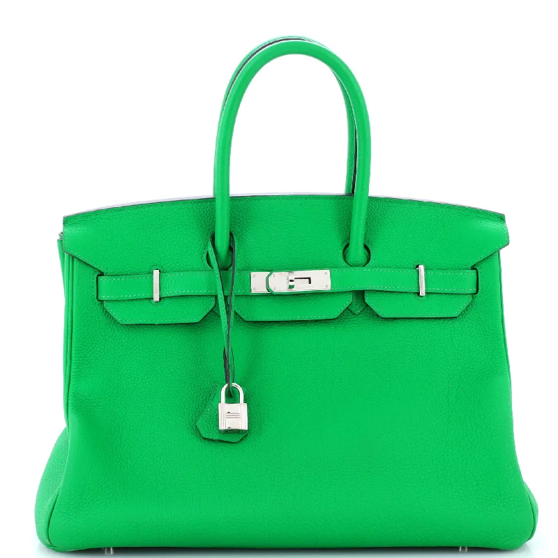 Tote Bag For Everyday Use Birkin Handbag Bamboo Togo with Palladium Hardware 35