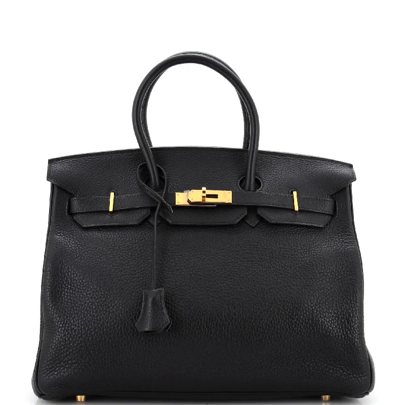 Discounted Designer Bags On Sale Birkin Handbag Noir Togo with Gold Hardware 35