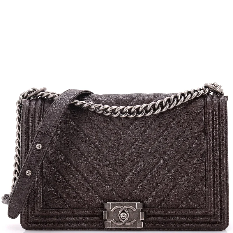 Evening Events Boy Flap Bag Chevron Caviar New Medium