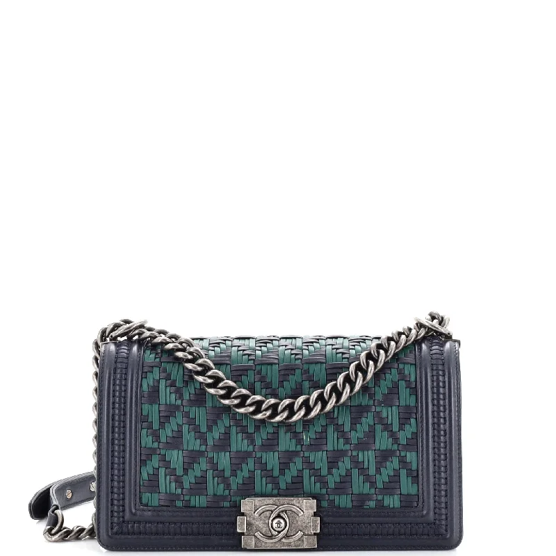 Bag For Modern Fashion Boy Flap Bag Woven Calfskin Old Medium