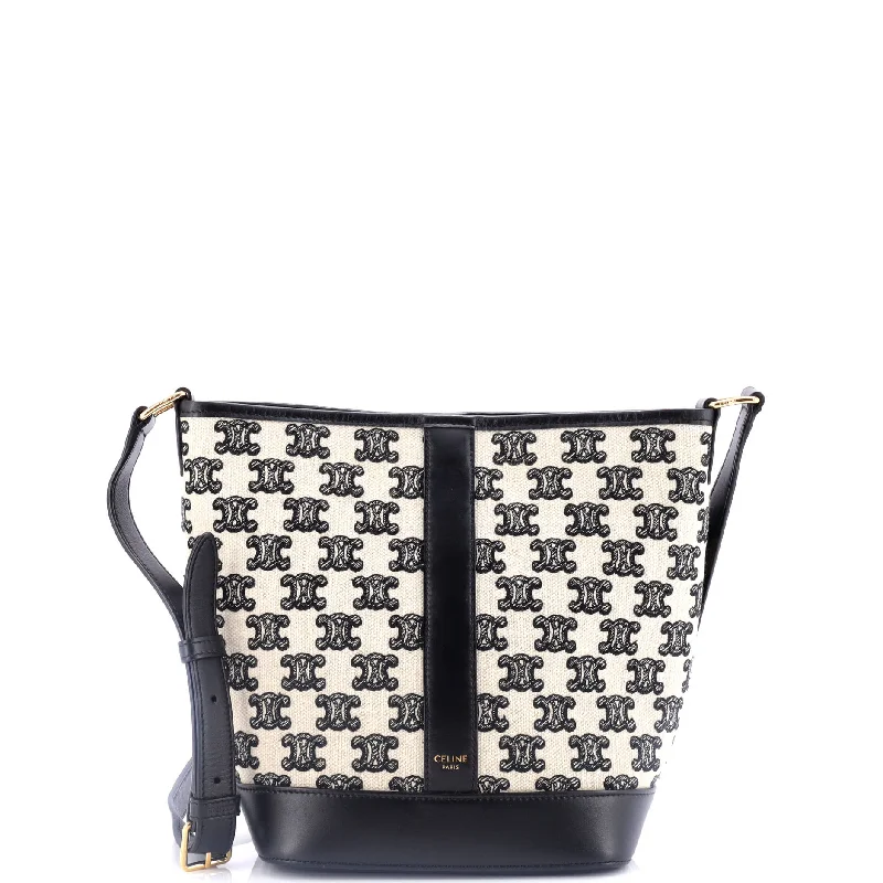 Minimalist Leather Bag For Modern Aesthetics Bucket Shoulder Bag Triomphe Canvas Small