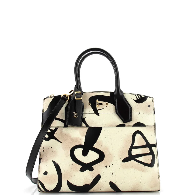 Luxury Bags With Premium Materials And Craftsmanship City Steamer Handbag Tribal Print Leather MM Luxury Bags With Premium Materials And Craftsmanship City Steamer Handbag Tribal Print Leather MM
