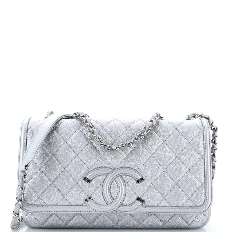 Handbag For Fashion Filigree Flap Bag Quilted Caviar Medium