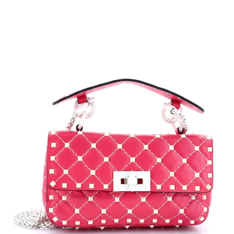 Eco-Friendly And Discounted Bags Free Rockstud Spike Flap Bag Quilted Leather Small