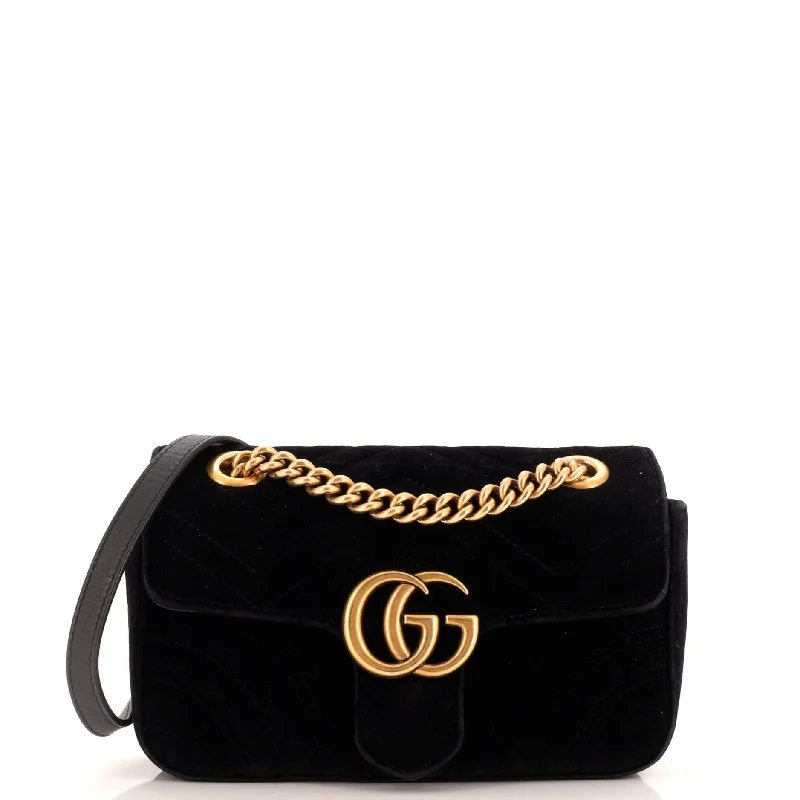 Chic And Clearance-Priced Tote Bags GG Marmont Flap Bag Matelasse Velvet Mini