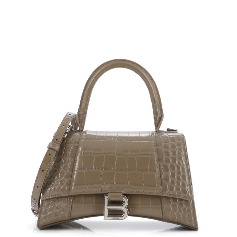 Limited-Time Offer On Trendy Bags Hourglass Top Handle Bag Crocodile Embossed Leather Small Limited-Time Offer On Trendy Bags Hourglass Top Handle Bag Crocodile Embossed Leather Small