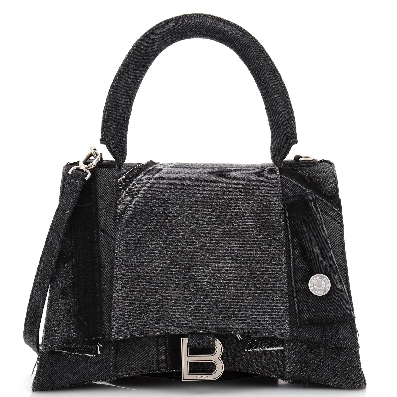 Genuine Bags On Clearance Sale Hourglass Top Handle Bag Patchwork Denim Medium
