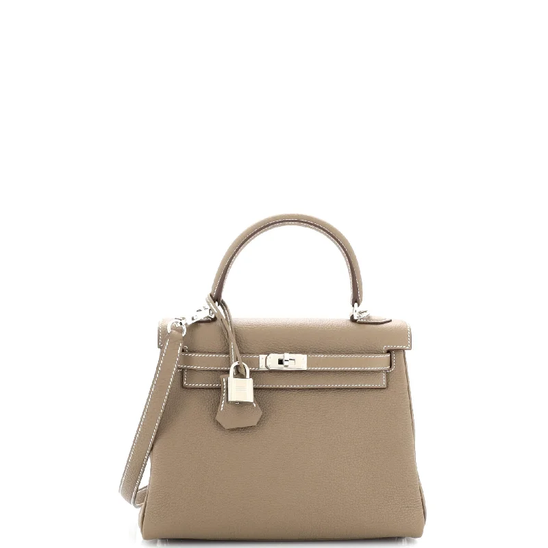 Bag For Modern Fashion Kelly Handbag Grey Togo with Palladium Hardware 25