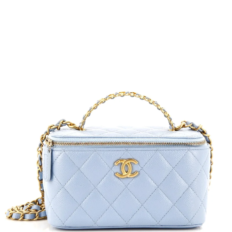 Lightweight And Functional Bags For Travel And Work Pick Me Up Logo Handle Vanity Case with Chain Quilted Caviar Small Lightweight And Functional Bags For Travel And Work Pick Me Up Logo Handle Vanity Case with Chain Quilted Caviar Small