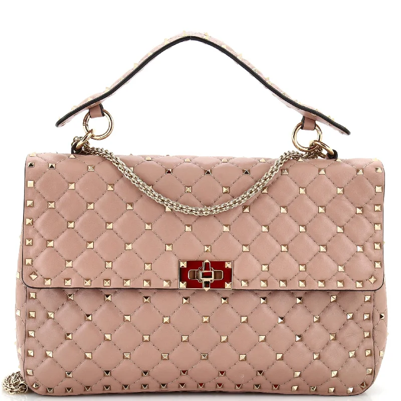 Customizable Bags For Personalized Style Rockstud Spike Flap Bag Quilted Leather Large Customizable Bags For Personalized Style Rockstud Spike Flap Bag Quilted Leather Large