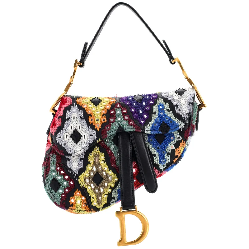 Discounted Designer Bags On Sale Saddle Handbag Embroidered Leather Mini