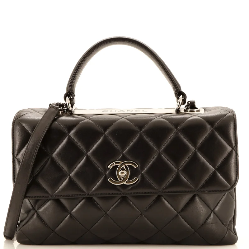 Lightweight Bags With Clearance Prices Trendy CC Top Handle Bag Quilted Lambskin Medium Lightweight Bags With Clearance Prices Trendy CC Top Handle Bag Quilted Lambskin Medium